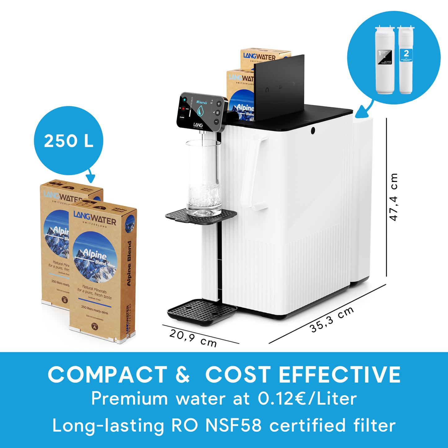 Countertop Reverse Osmosis filter with Minerals - TheWell 2 Starter Kit