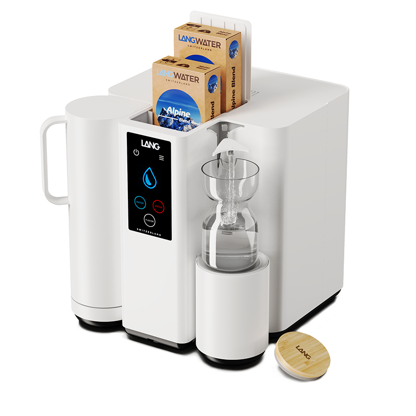The Well Starter Kit + Carafe en Verre | Purificateur d’Eau Osmose Inversée avec Minéraux Naturels