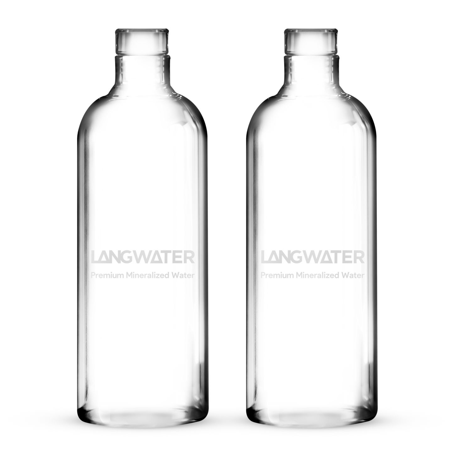 LANGWATER Bouteilles d'eau en verre avec bouchon en verre – 1 L (lot de 2)