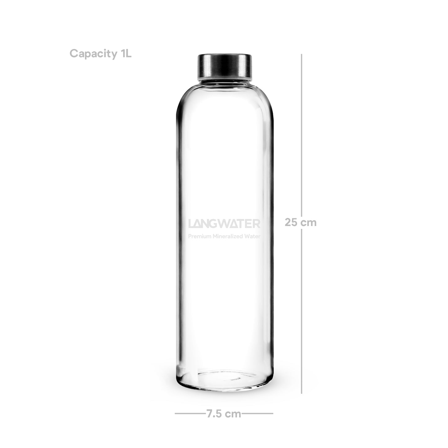 LANGWATER Bouteilles en verre avec bouchon métallique – 1 L (lot de 2)