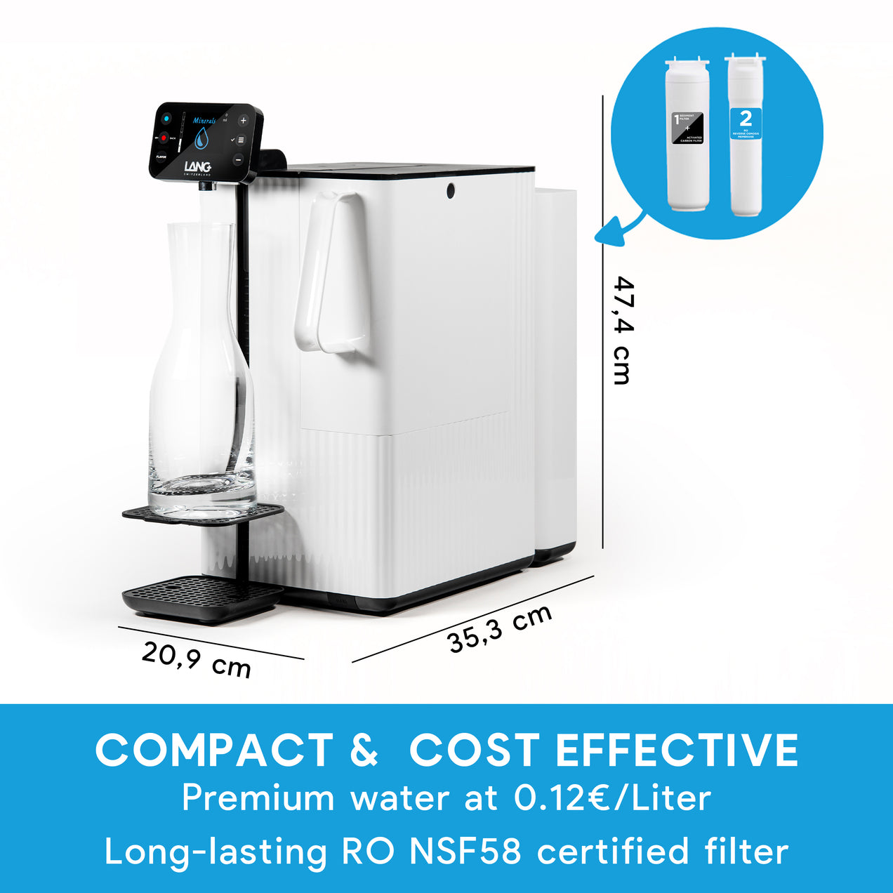 TheWell 2 Weiss Starter Kit - Auftisch Osmoseanlage 