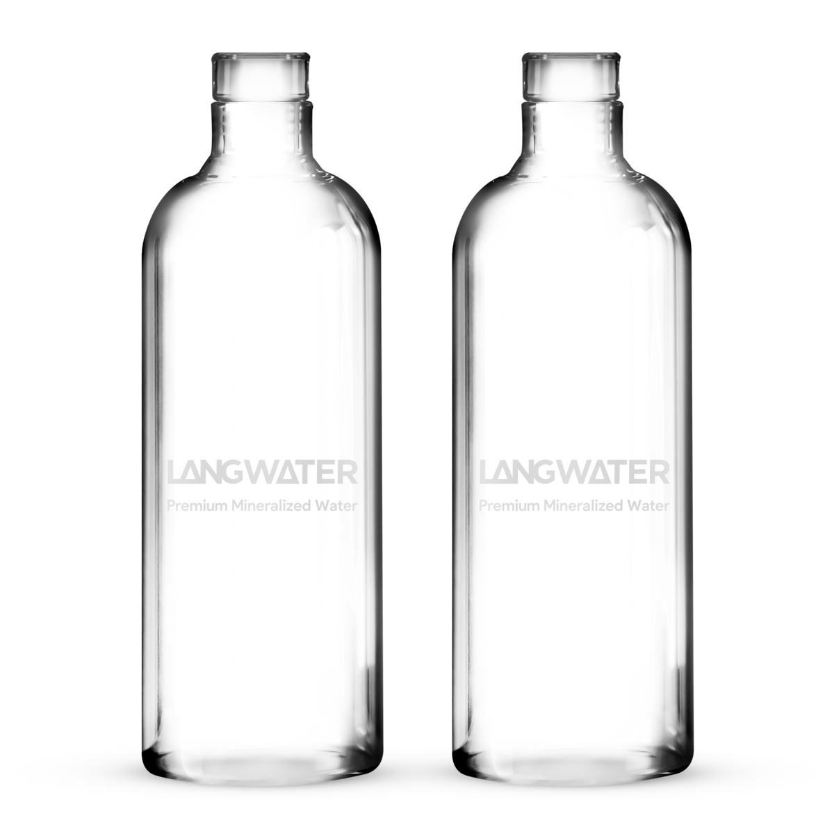 LANGWATER Glass Water Bottles with Glass Cap – 1L (Set of 2)