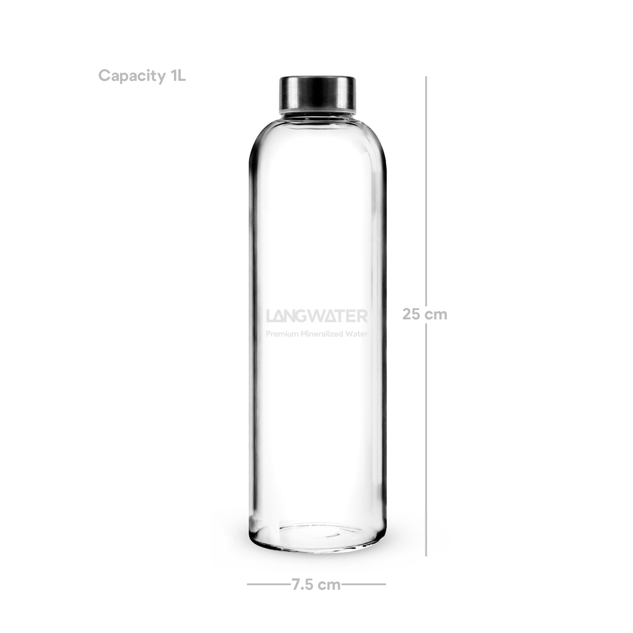 1 l glass drink bottle LANGWATER 1L Glass Bottles with Metal Cap – Set of 2 – drinklang
